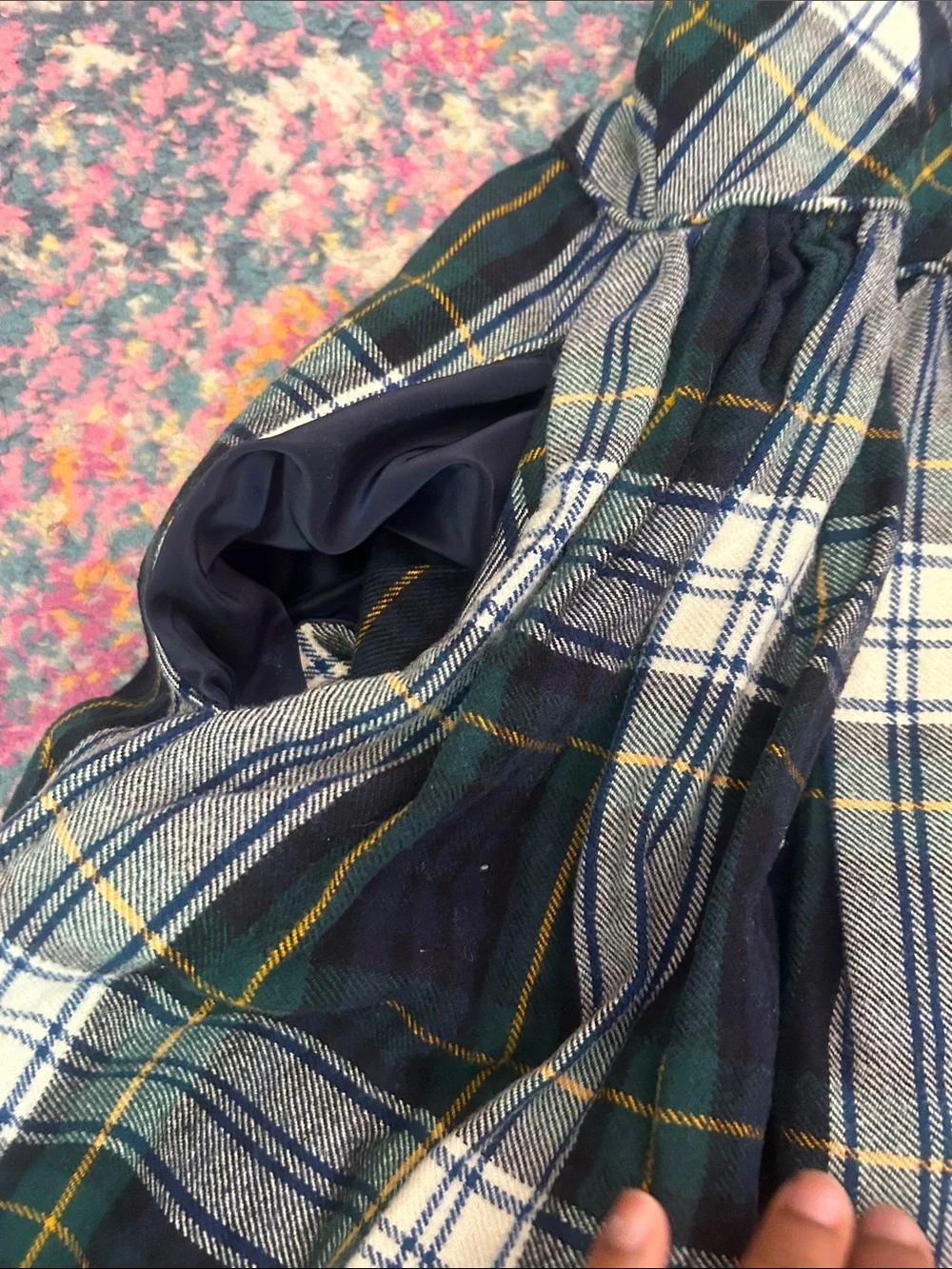 Polo by Ralph Lauren Navy, Green and White Plaid Sleeveless Dress
